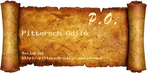 Pittersch Odiló névjegykártya